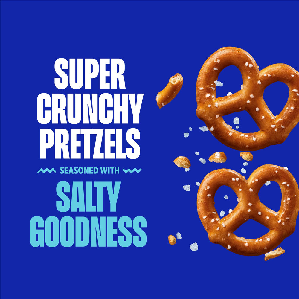 Glutino pretzel twists salted dipping-ready image suggests pairing with dips and toppings.