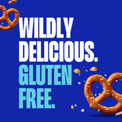 Glutino pretzels salted on snack-plate ready to share with friends and family.