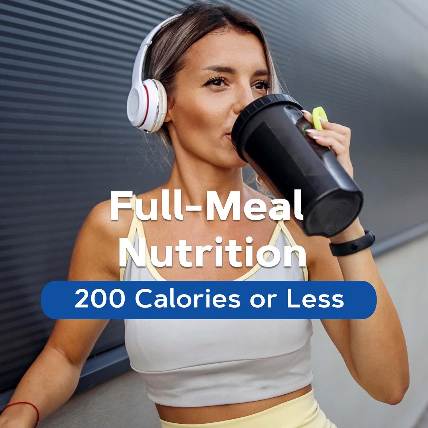 GNC Total Lean Lean Shake 25 Rich Chocolate glass with prepared shake for quick meal replacement.