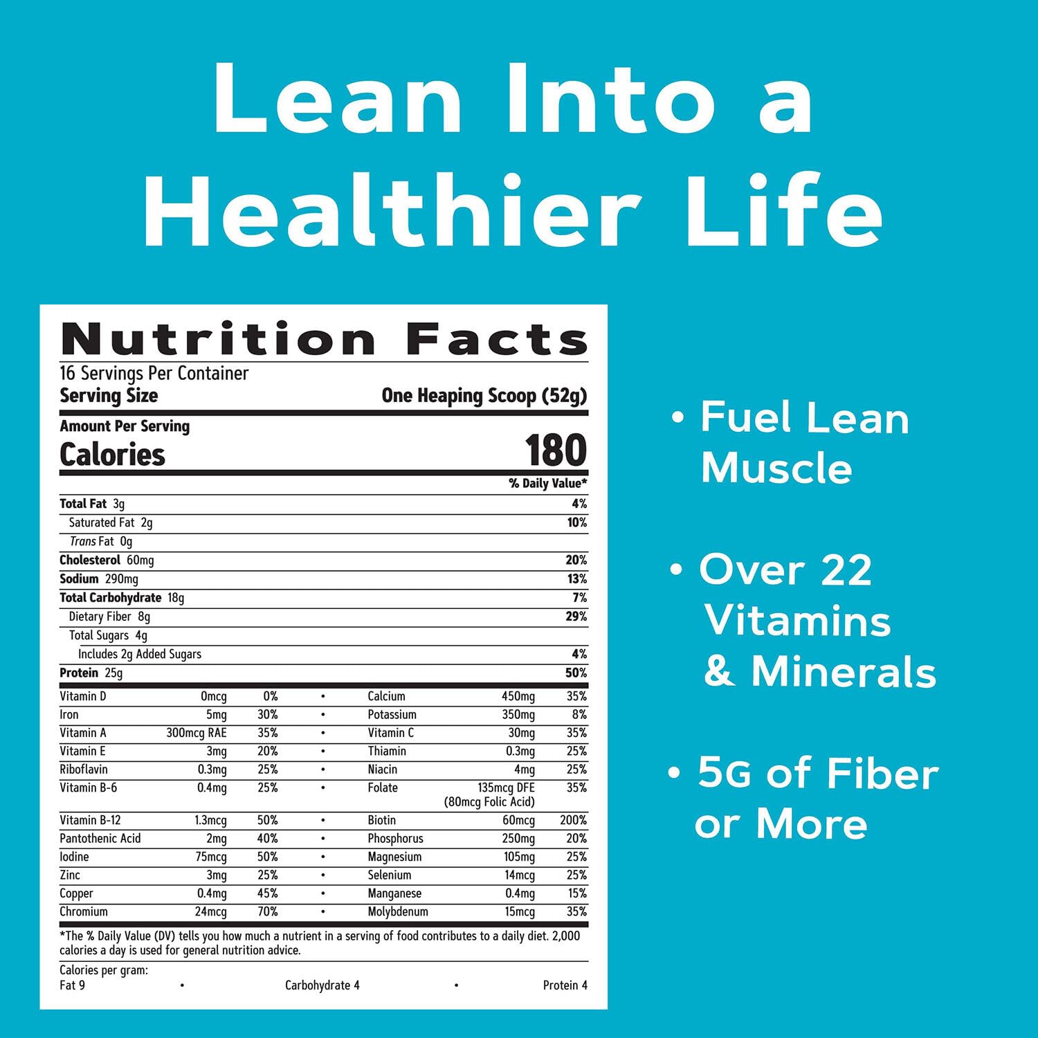 GNC Total Lean Lean Shake 25 Rich Chocolate ready-to-mix powder—low-carb option.