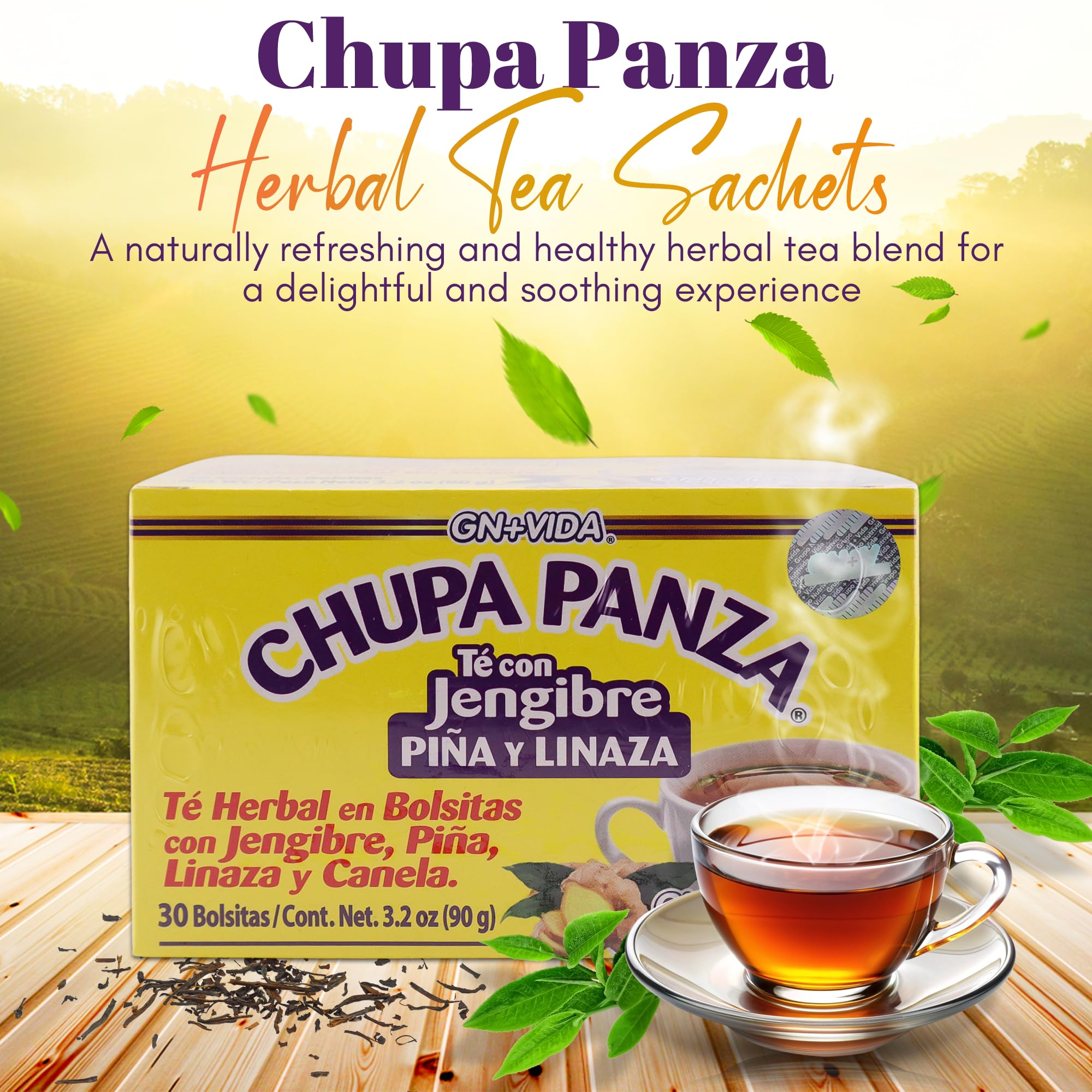 GN+Vida Chupa Panza pineapple tea bag with bright tropical flavor for a refreshing break