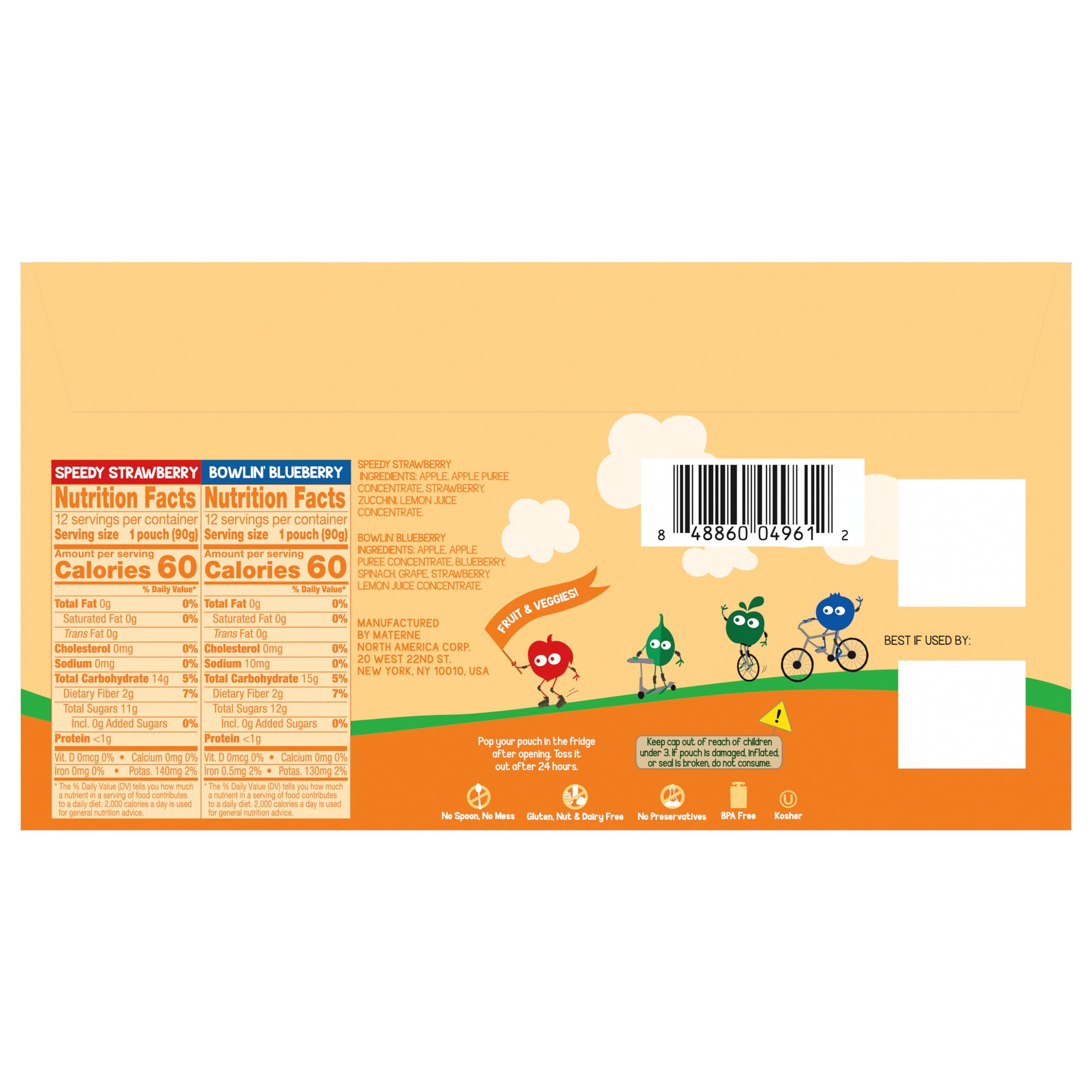 GoGo squeeZ Bowlin' Blueberry pouch for easy between-activity bites.
