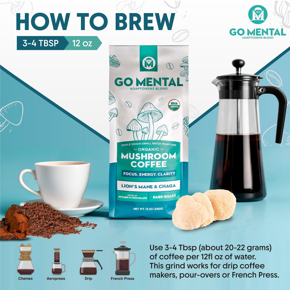 GO MENTAL coffee pour-over with mug ready for mindful morning.