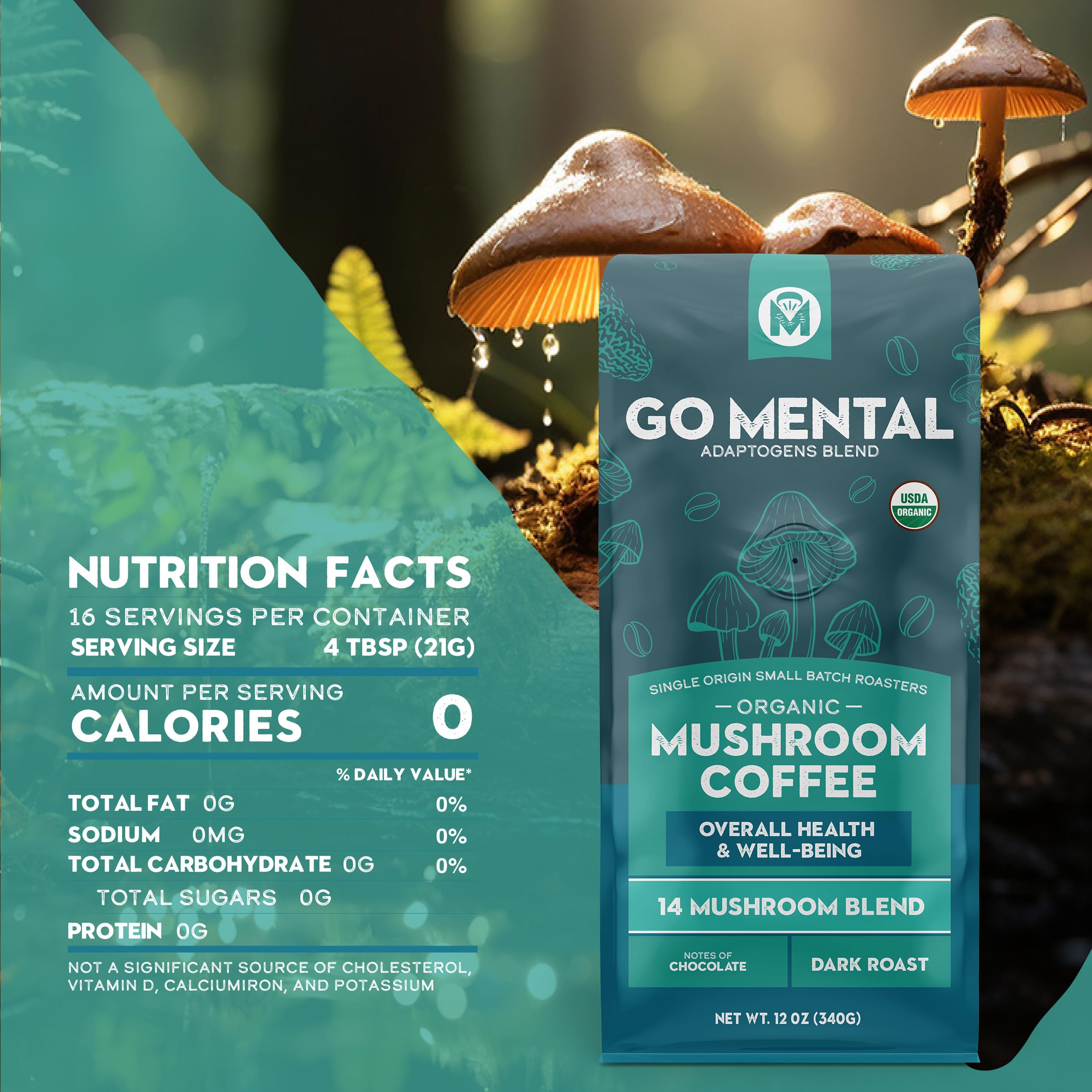 GO MENTAL USDA Organic stamp on packaging confirms organic commitment.