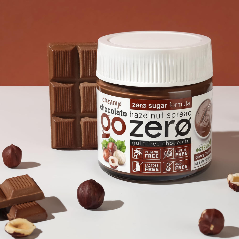 Go Zero spread packaging with ISO and Rainforest Alliance seals.