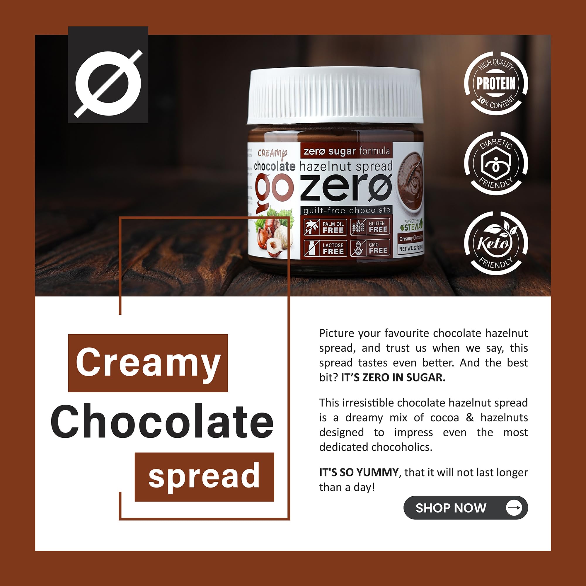 Close-up of Go Zero hazelnut spread on spoon.