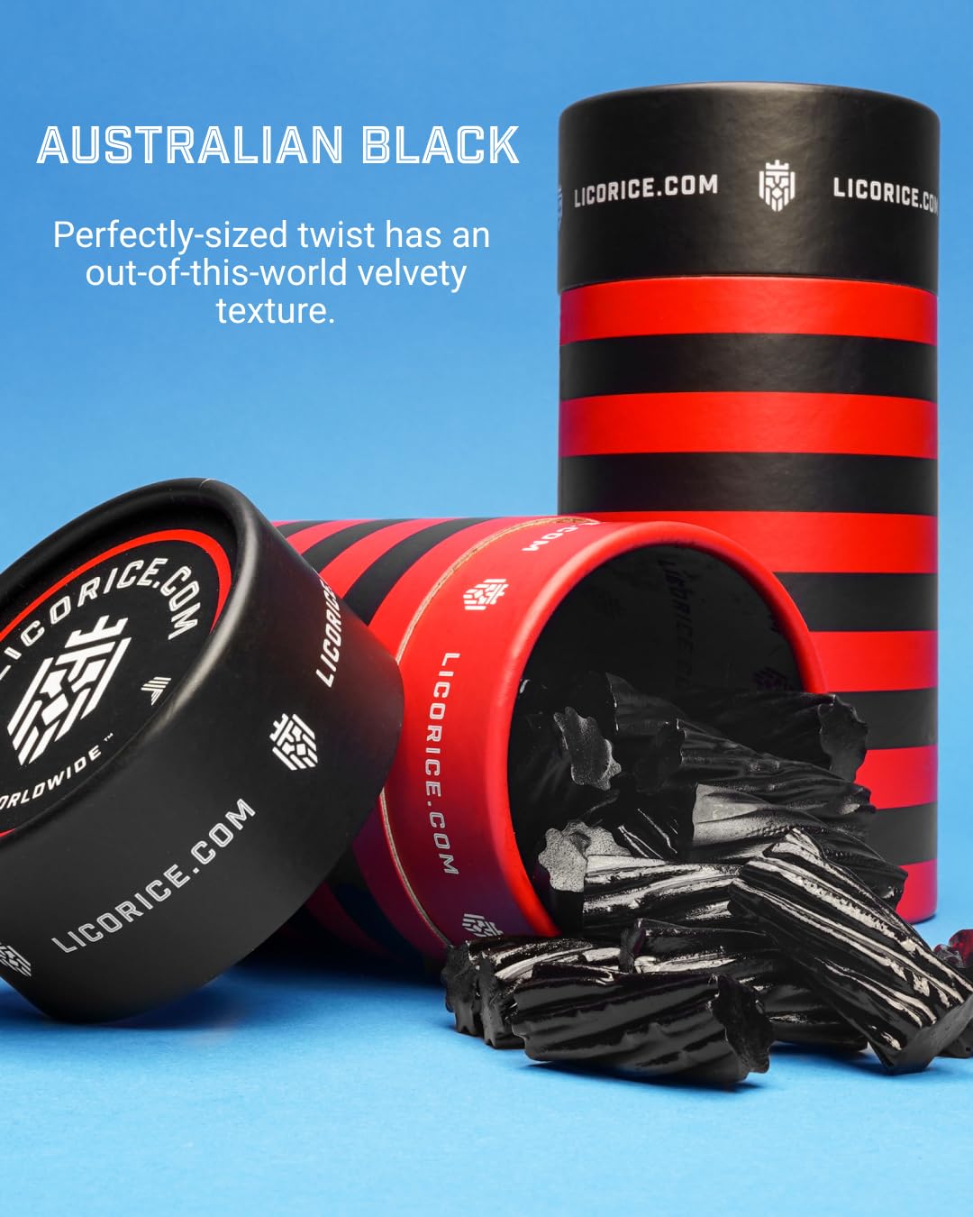 Goat Foods Finnish Black Bites in a cylinder, soft and chewy licorice