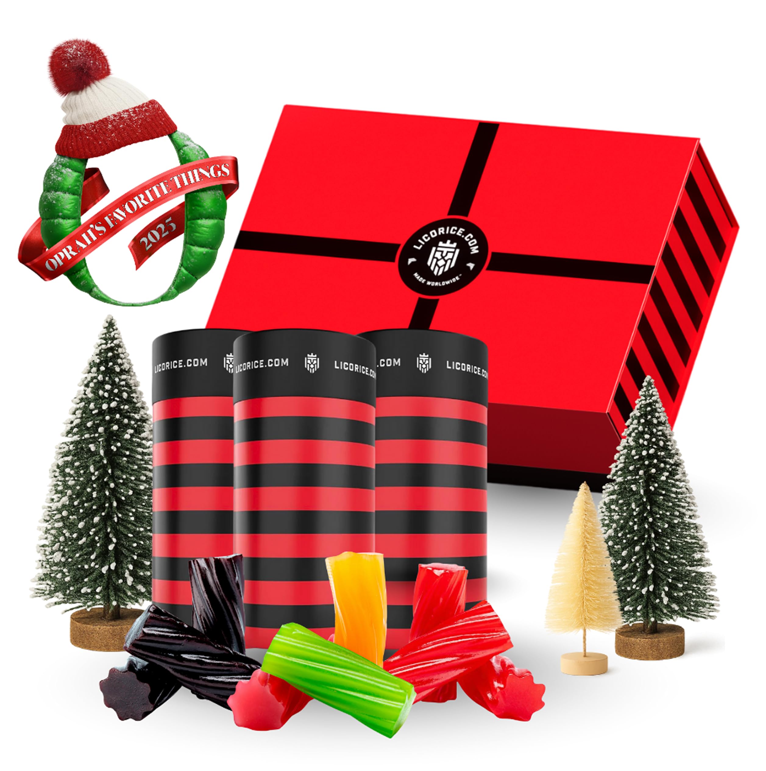 Goat Foods Licorice Australian Red twists in a 1lb container, ideal for gifting.