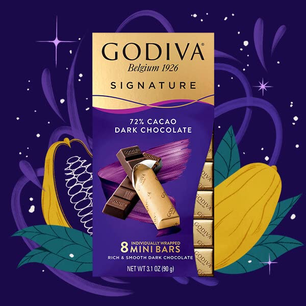 Godiva on-the-go luxury: compact dark chocolate bars for quick, satisfying indulgence.