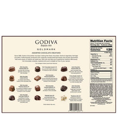 Close-up of Godiva Goldmark packaging highlighting premium chocolate variety.
