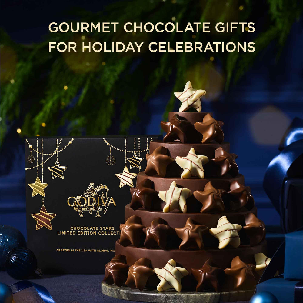 Godiva dark chocolate caramel star with a silky center