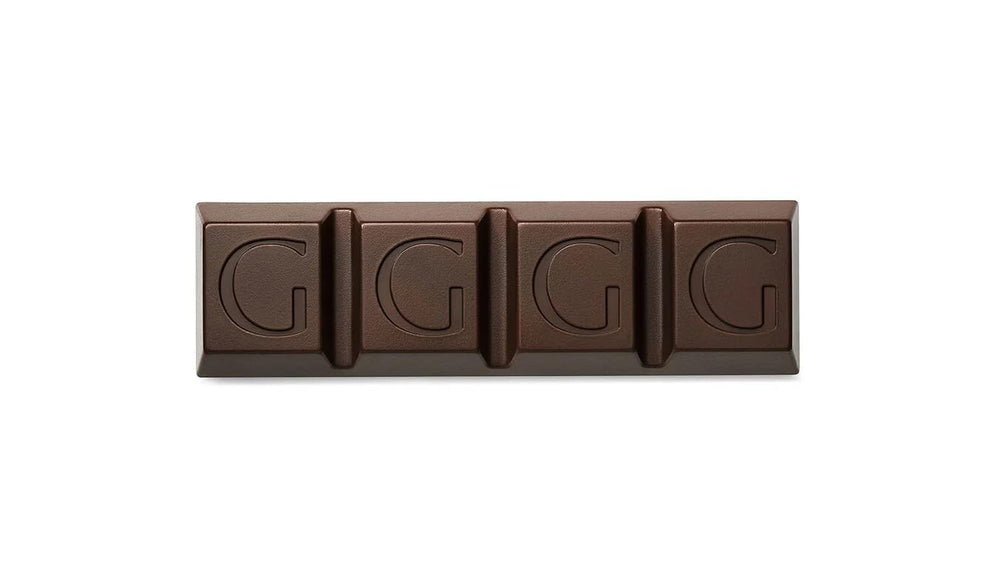 Godiva dark solid bar, ready for gifting, as shown in the display.