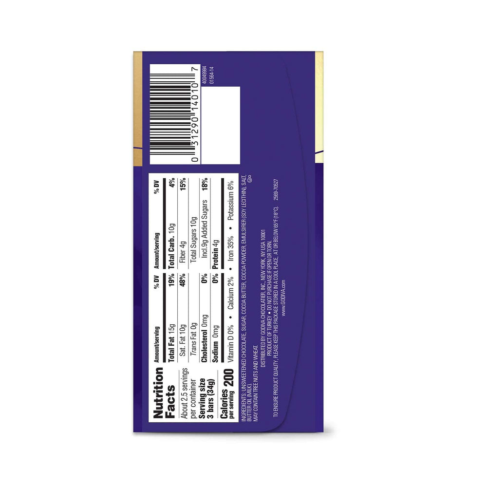 Eight Godiva mini bars are individually wrapped for convenient sharing and on-the-go moments.