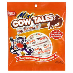 Goetze's Vanilla Cow Tales Minis packaging highlights fresh cream caramel, ideal for on-the-go snacking.