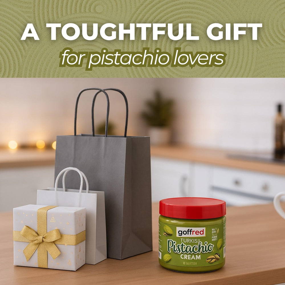 GOFFRED Pistachio Cream uses organic pistachios for natural dessert base