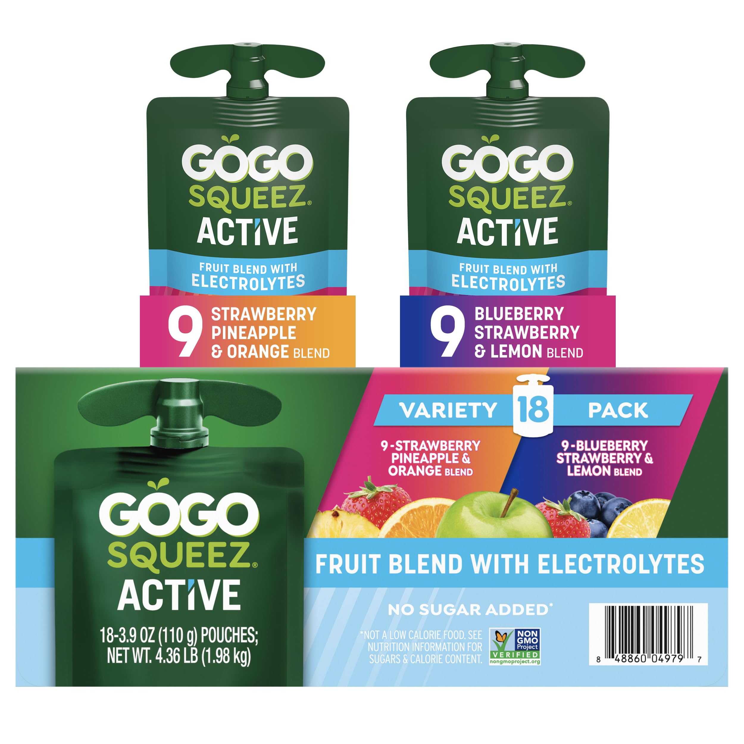 GoGo squeeZ Active electrolyte pouch for quick post-workout refreshment.