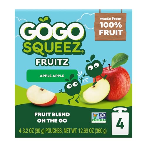 GoGo SqueeZ Apple Apple pouch in lunchbox ready for school