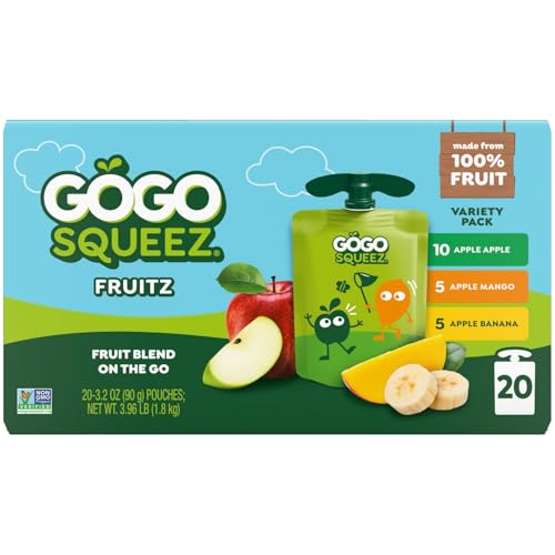 GoGo squeeZ Apple Banana pouch ideal for lunchboxes