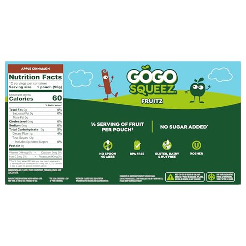 GoGo squeeZ Apple Cinnamon pouch cap open for easy access