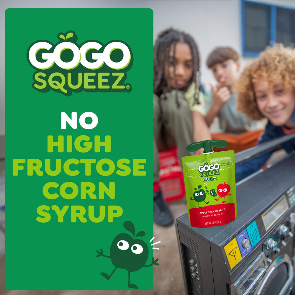 GoGo squeeZ as a travel-friendly snack with built-in straw.