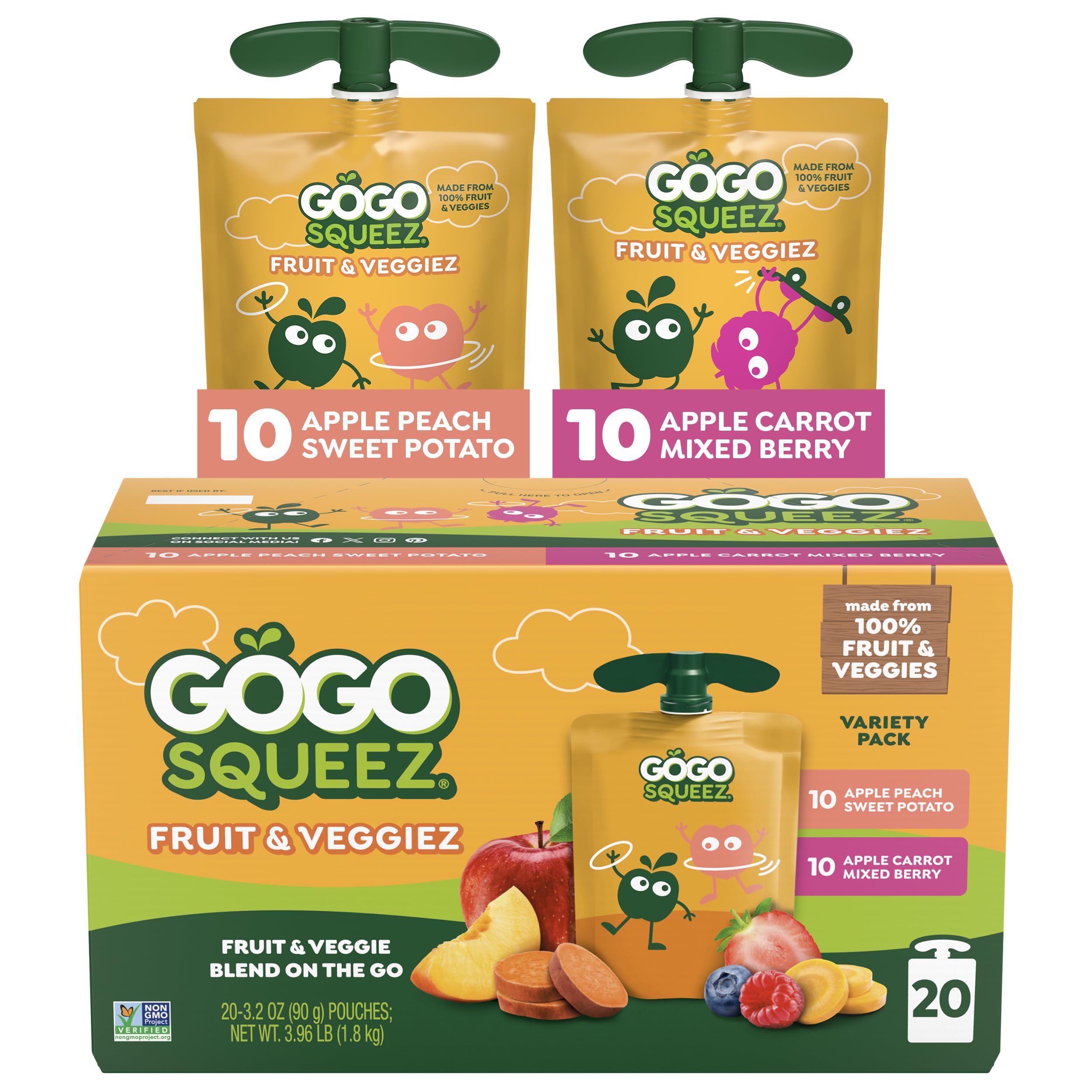 GoGo squeeZ Boulder Berry pouch, a 100% fruit and veggie blend for on-the-go snacking