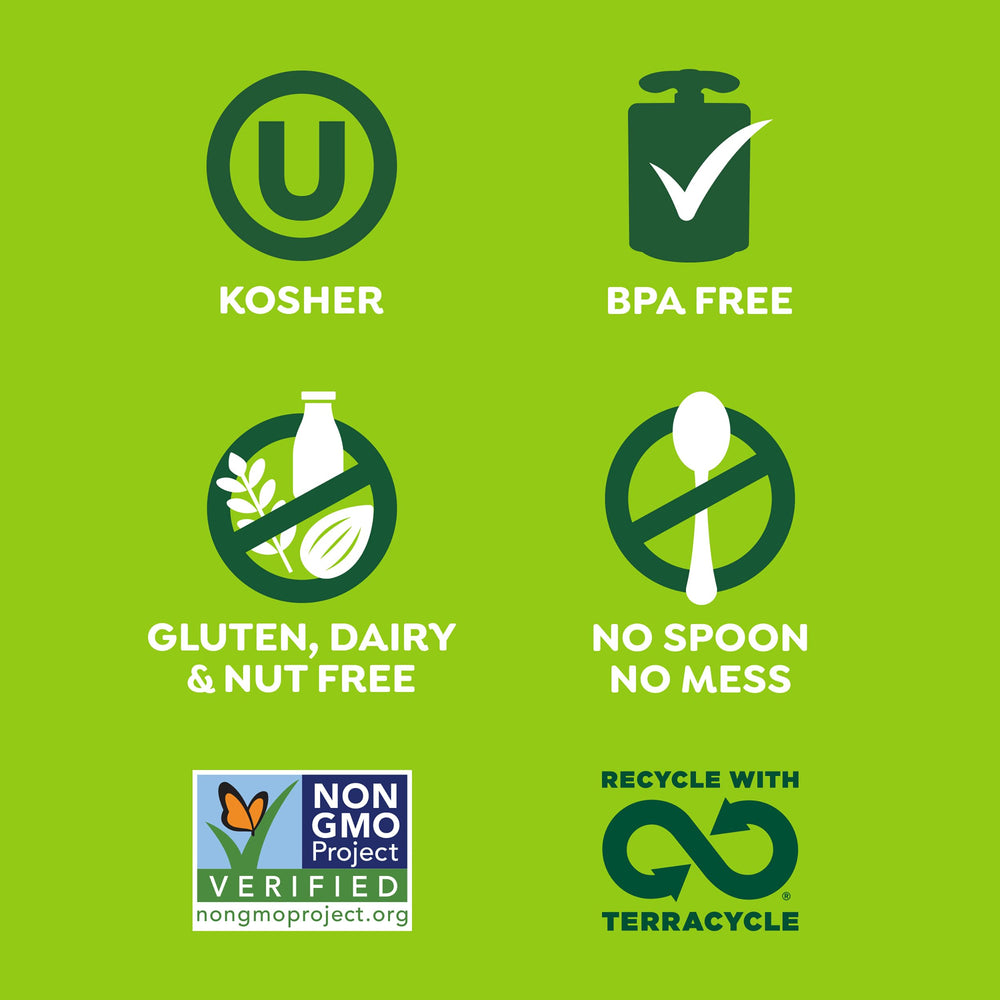 GoGo squeeZ Kosher-certified fruit puree for inclusive family snacks.