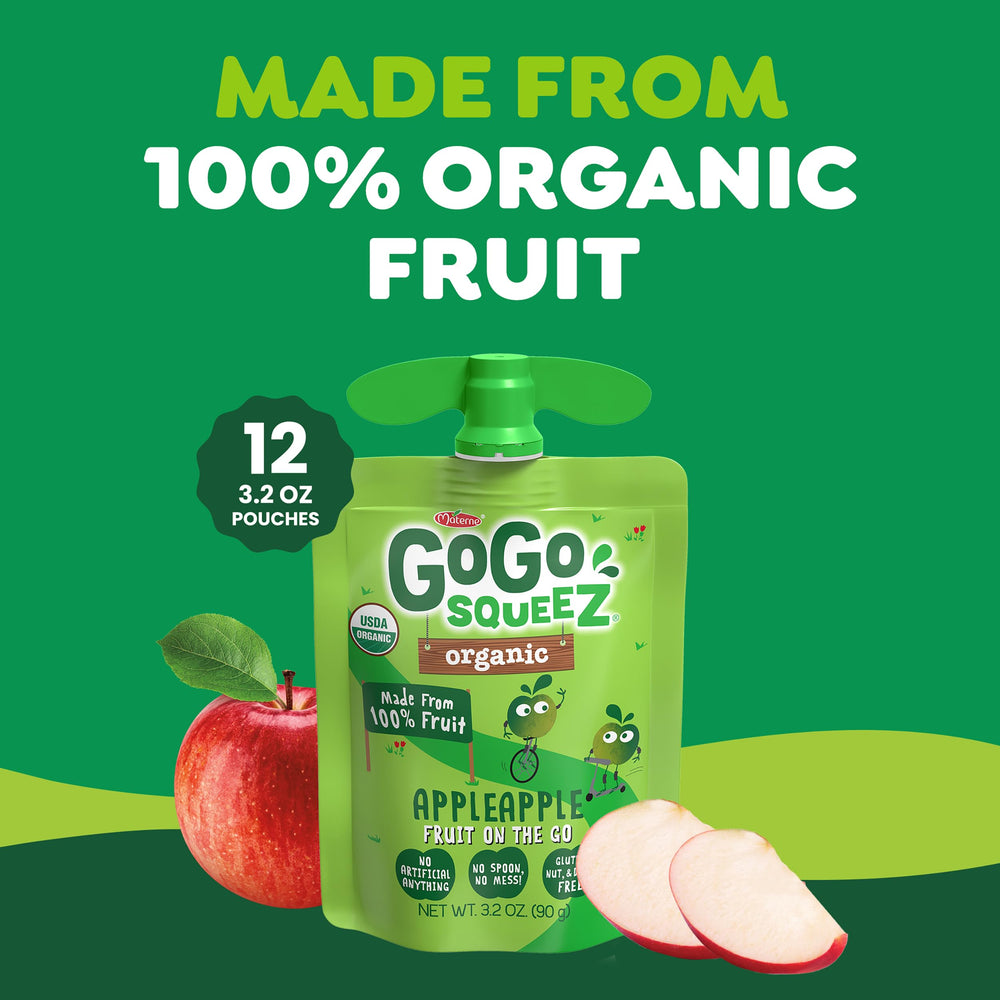 GoGo squeeZ Non-GMO verified pack, allergy-safe choice