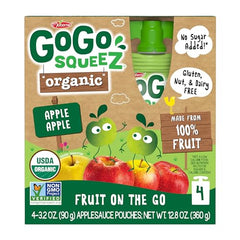 Bulk pack of 48 GoGo squeeZ Apple Apple, pantry-friendly snack option.