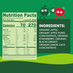 GoGo squeeZ Organic Apple Strawberry pouch with cap ready for on-the-go.