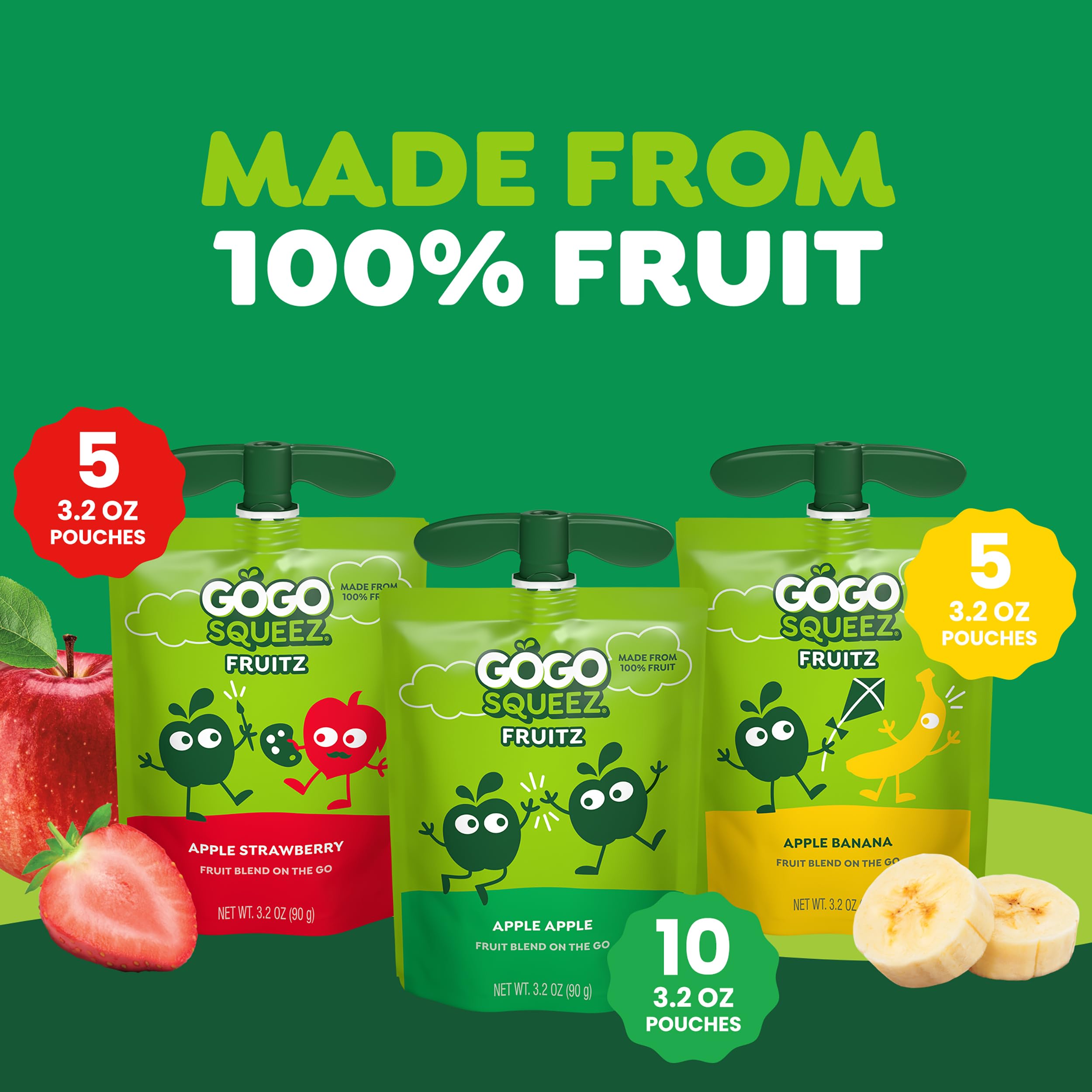 GoGo squeeZ pantry-safe packaging that doesn’t require refrigeration.