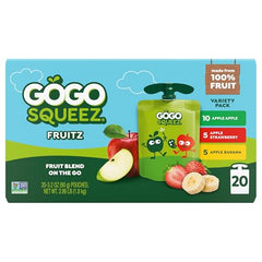 GoGo squeeZ open cap and squeeze for mess-free kids' snacks.