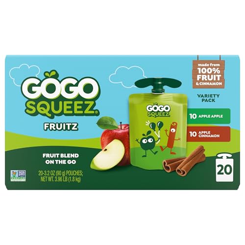 GoGo squeeZ 3.2 oz pouch with built-in straw for quick snacking