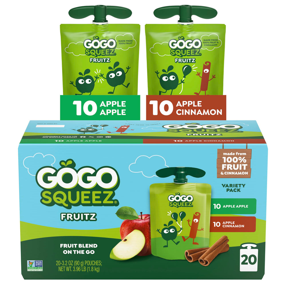 GoGo squeeZ Apple Apple fruit on the go pouch offers mess-free snacking