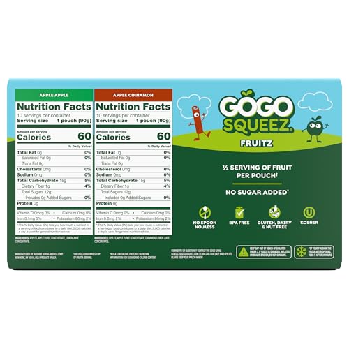 GoGo squeeZ Apple Cinnamon fruit on the go pouch adds cinnamon variety