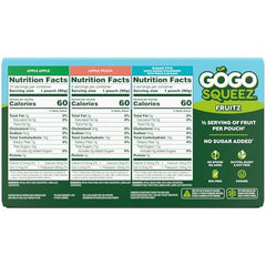 GoGo SqueeZ Apple Peach pouch portable fruit puree for lunchboxes