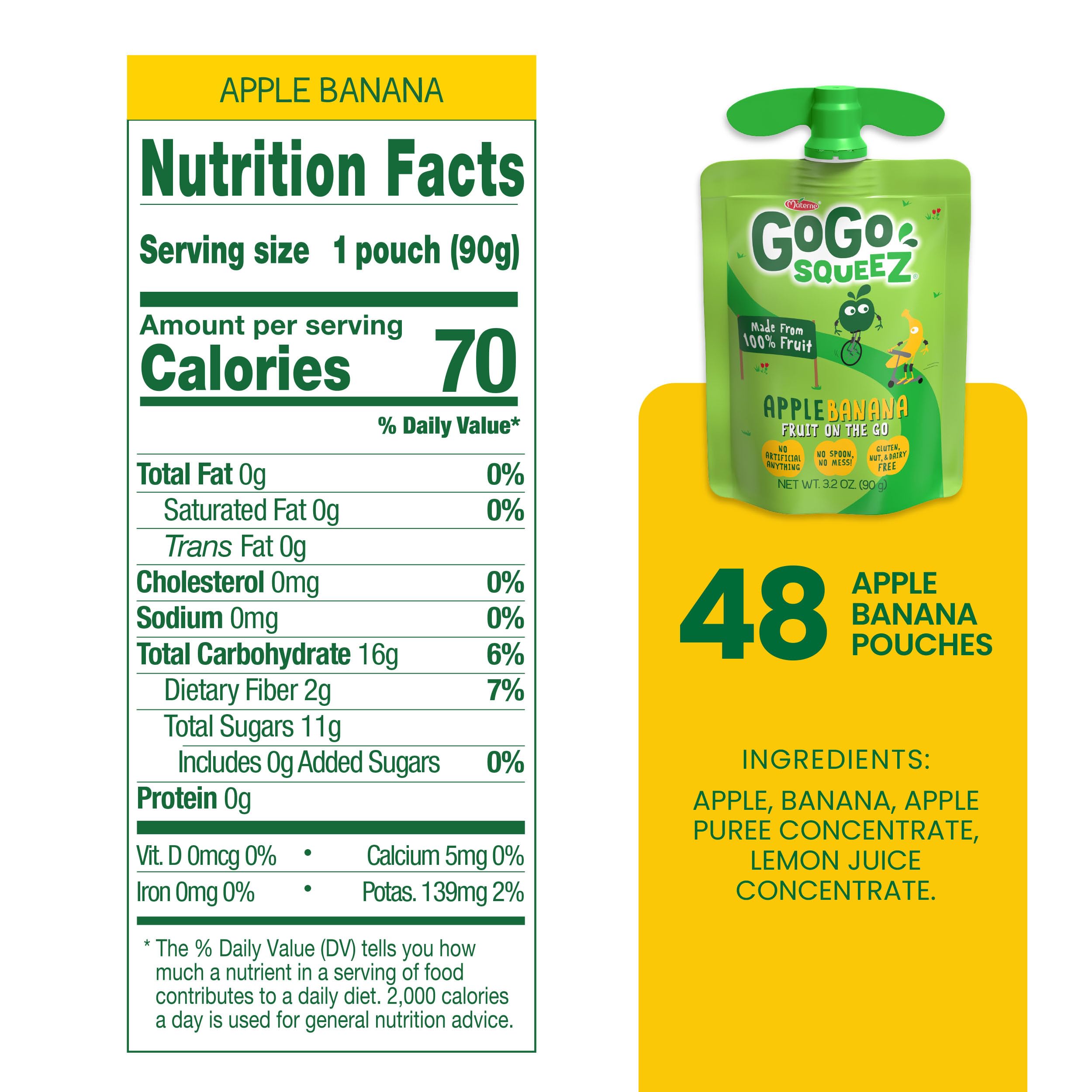 GoGo squeeZ Lunchbox-ready pouch — mess-free and easy to share at school.