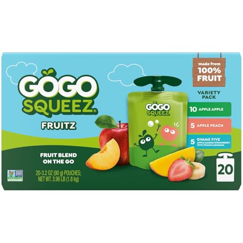 GoGo SqueeZ Variety Pack 20 pouches convenient snack assortment