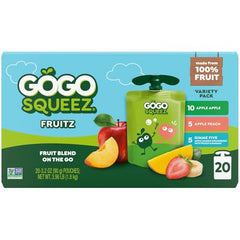 GoGo SqueeZ Variety Pack 20 pouches convenient snack assortment