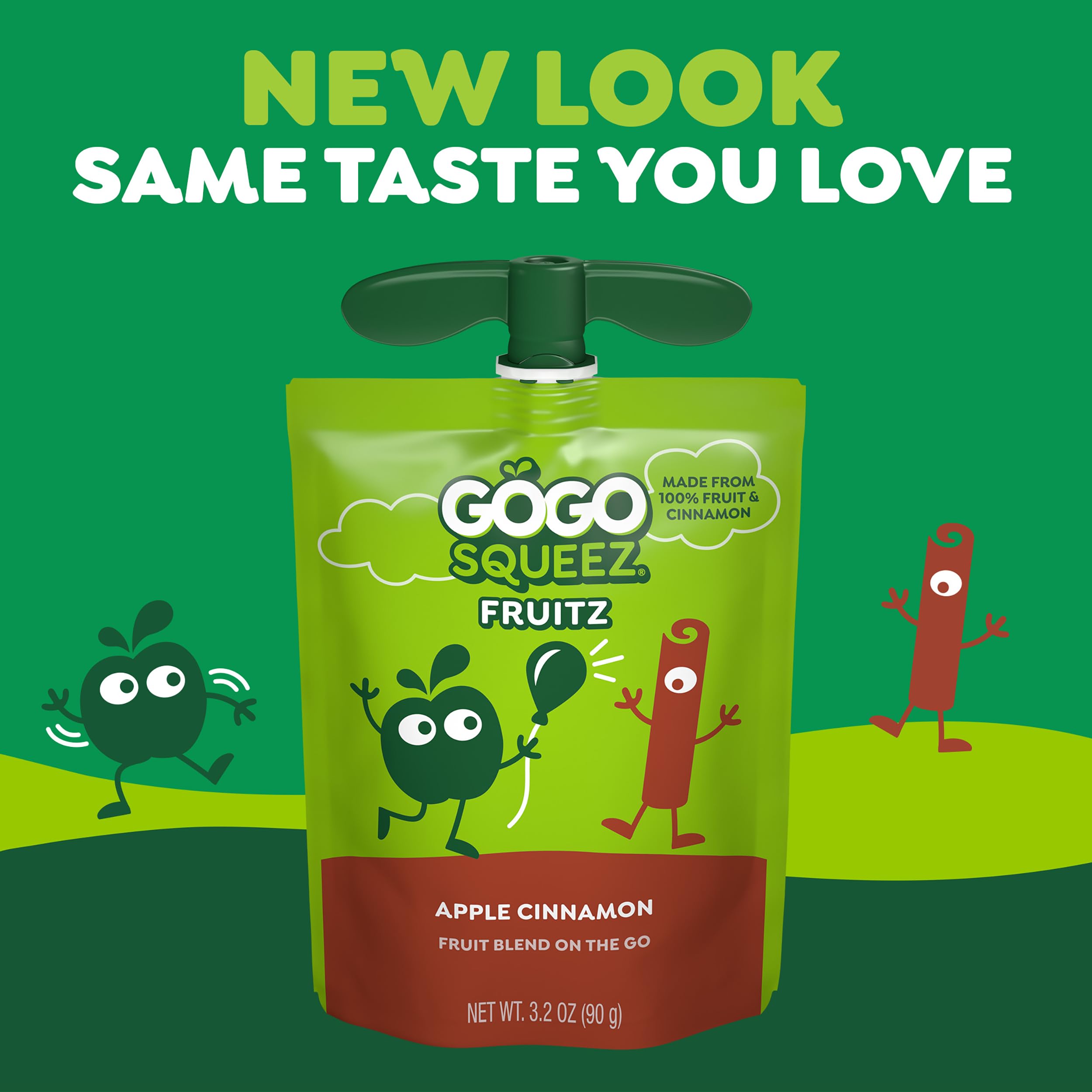 GoGo SqueeZ Apple Cinnamon pouch in a lunchbox for school snacks.
