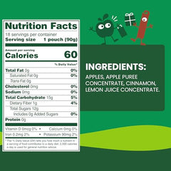 GoGo SqueeZ Apple Cinnamon pouch with cap open, mess-free convenience.
