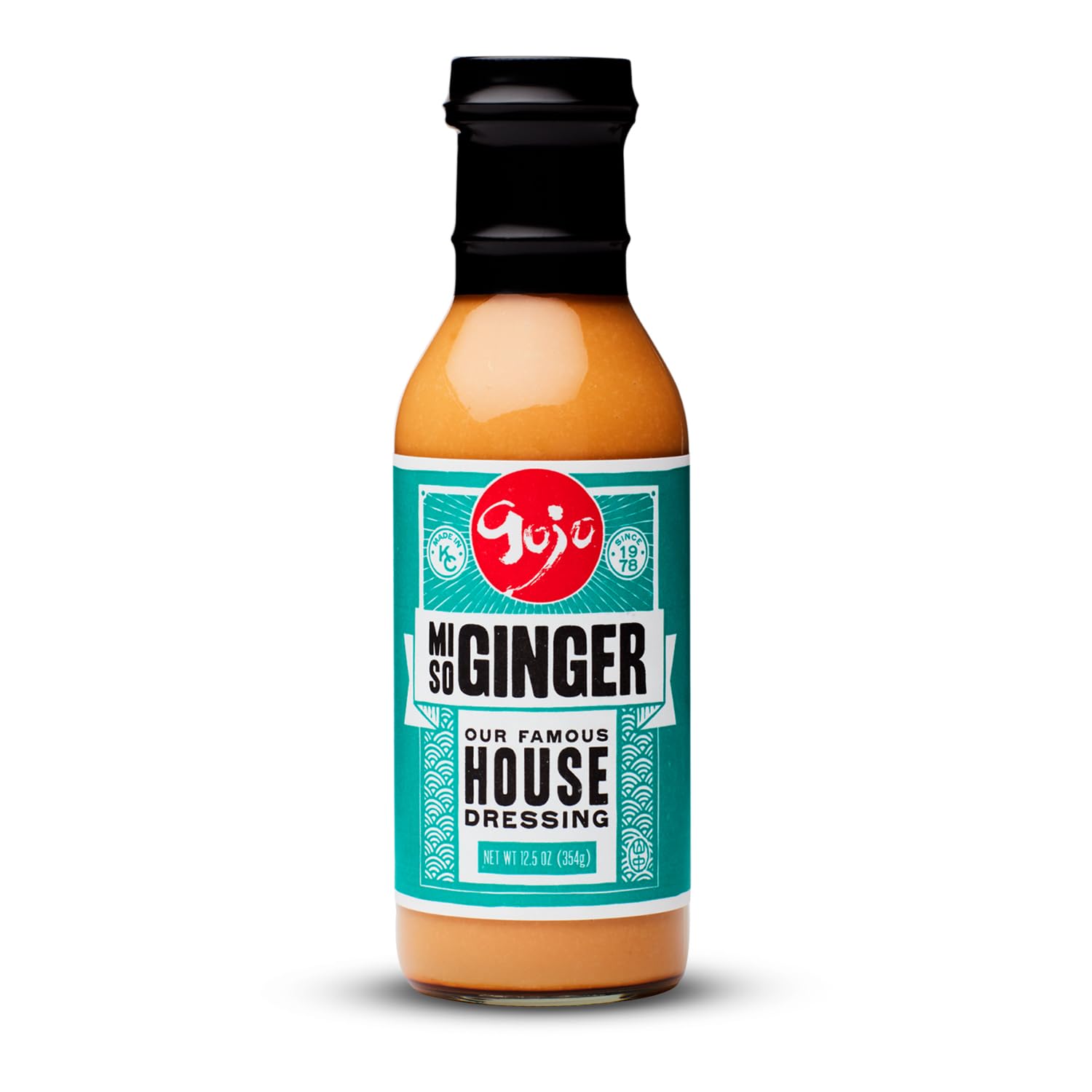 Gojo Hibachi Miso Ginger Dressing bottle, premium flavors for salads and marinades.