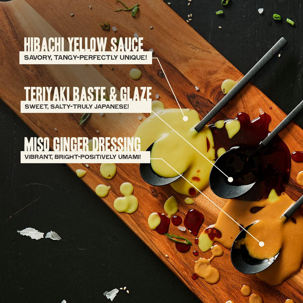 Gojo Hibachi Miso Ginger Dressing shown with dipping vegetables for an easy snack.
