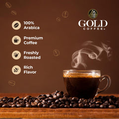 In-house roasting and packing line illustrating Gold Coffee craftsmanship