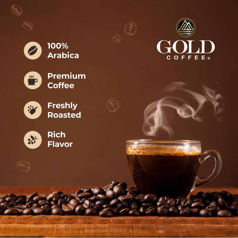 Gold Coffee packaging in-house roasting label demonstrates quality control