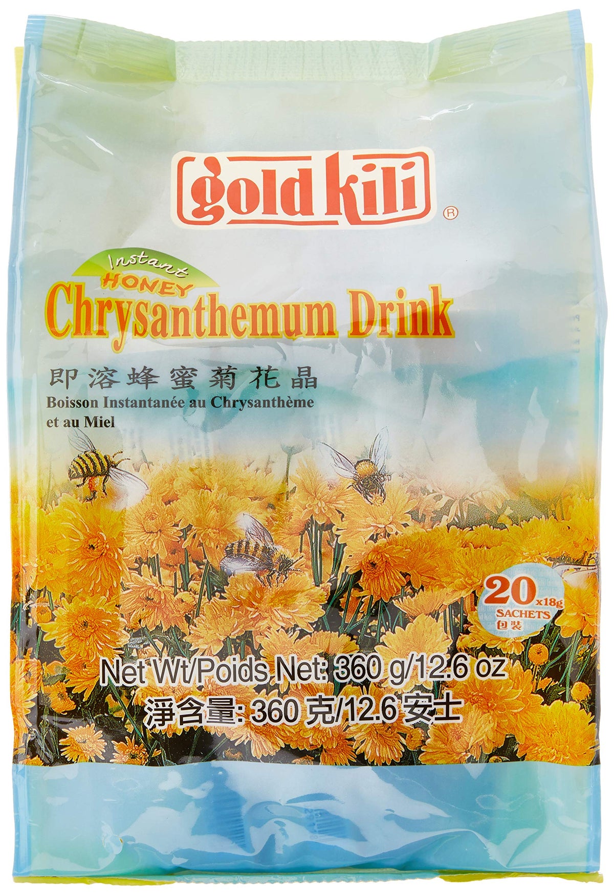 Gold Kili front pack image showing 20 sachets for quick brewing