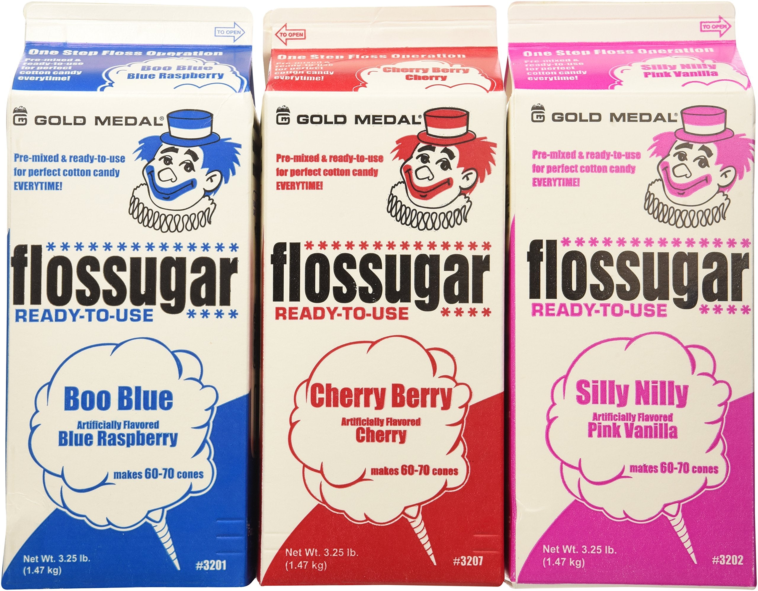 Gold Medal cotton candy sugar in blue raspberry for vibrant carnival-style treats