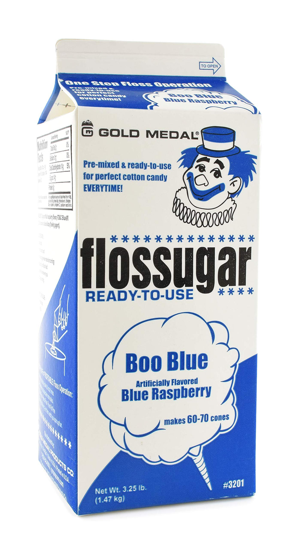 Gold Medal cotton candy sugar strawberry half-gallon pack delivers bright color and sweetness