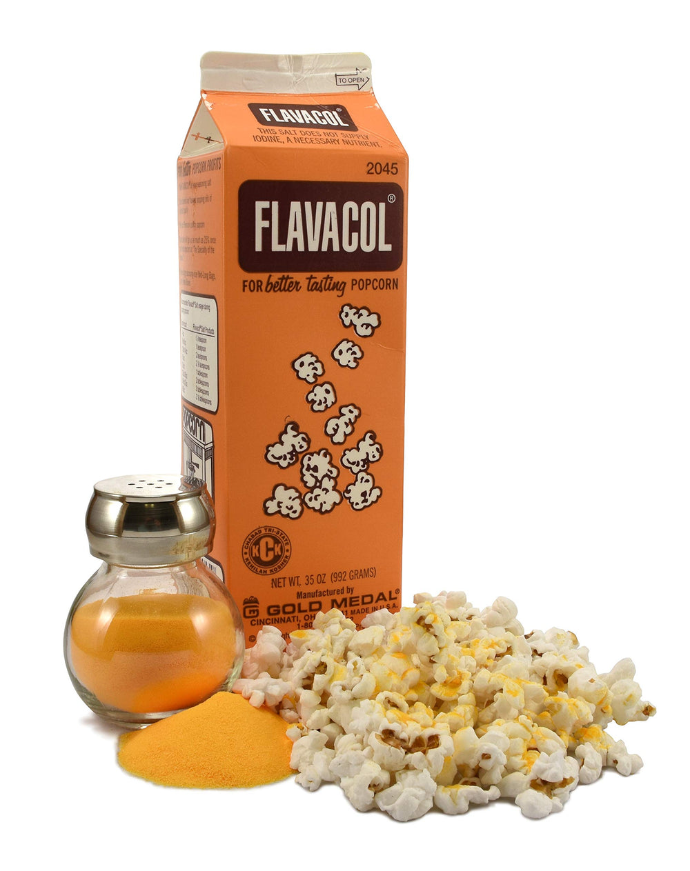 Gold Medal Flavacol popcorn salt ready-to-use seasoning for theater-style results.