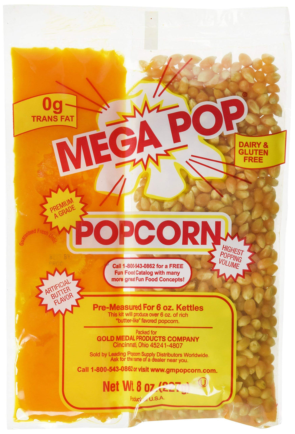 Gold Medal Popcorn Kit Coconut packaging—great for quick movie-night snacks.