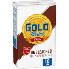 Gold Medal unbleached all purpose flour bag 10 lb ready for dependable everyday baking.